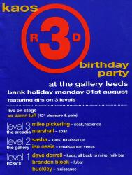 Kaos 3rd Birthday flyer