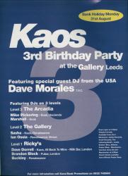 Kaos 3rd Birthday flyer