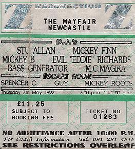 ticket for May 92