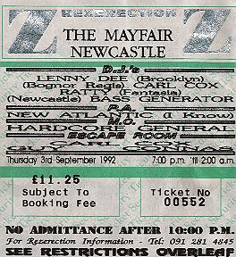 ticket for Sept 92
